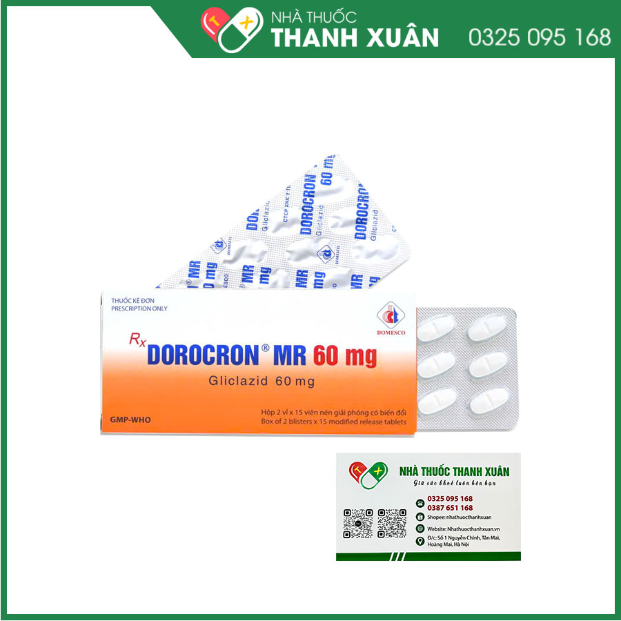 Dorocron MR 60mg điều trị đái tháo đường typ 2
